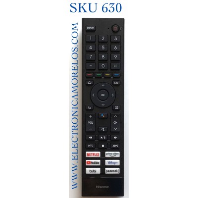 CONTROL REMOTO ORIGINAL NUEVO  PARA TV HISENSE SMART TV / COMANDO DE VOZ / NUMERO DE PARTE 2AVIGBR0001 / 25780-2AVIGBR0001 / MODELOS / 43A6G / 75A6G /  50A6G / 60A6G /  65A6G   70A6G / 50R6E3